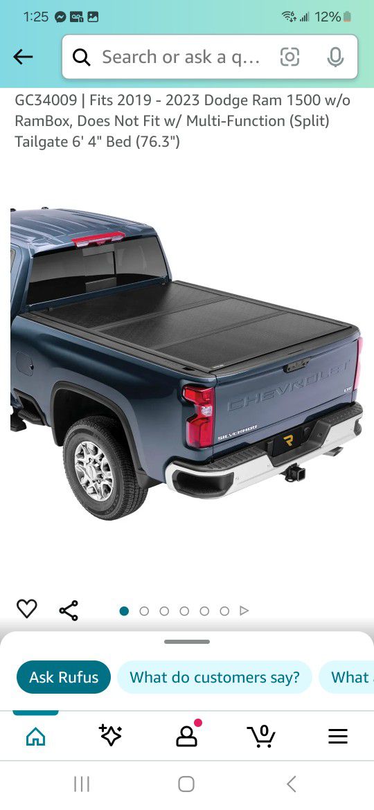 Gator EFX Hard Tri-Fold Truck Bed Tonneau Cover | GC34009 | Fits 2019 - 2023 Dodge Ram 1500 w/o RamBox, Does Not Fit w/ Multi-Function (Split) Tailgat