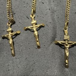 4MM Cuban Link 10k Gold 20 Inches With Pendant Real Diamond 