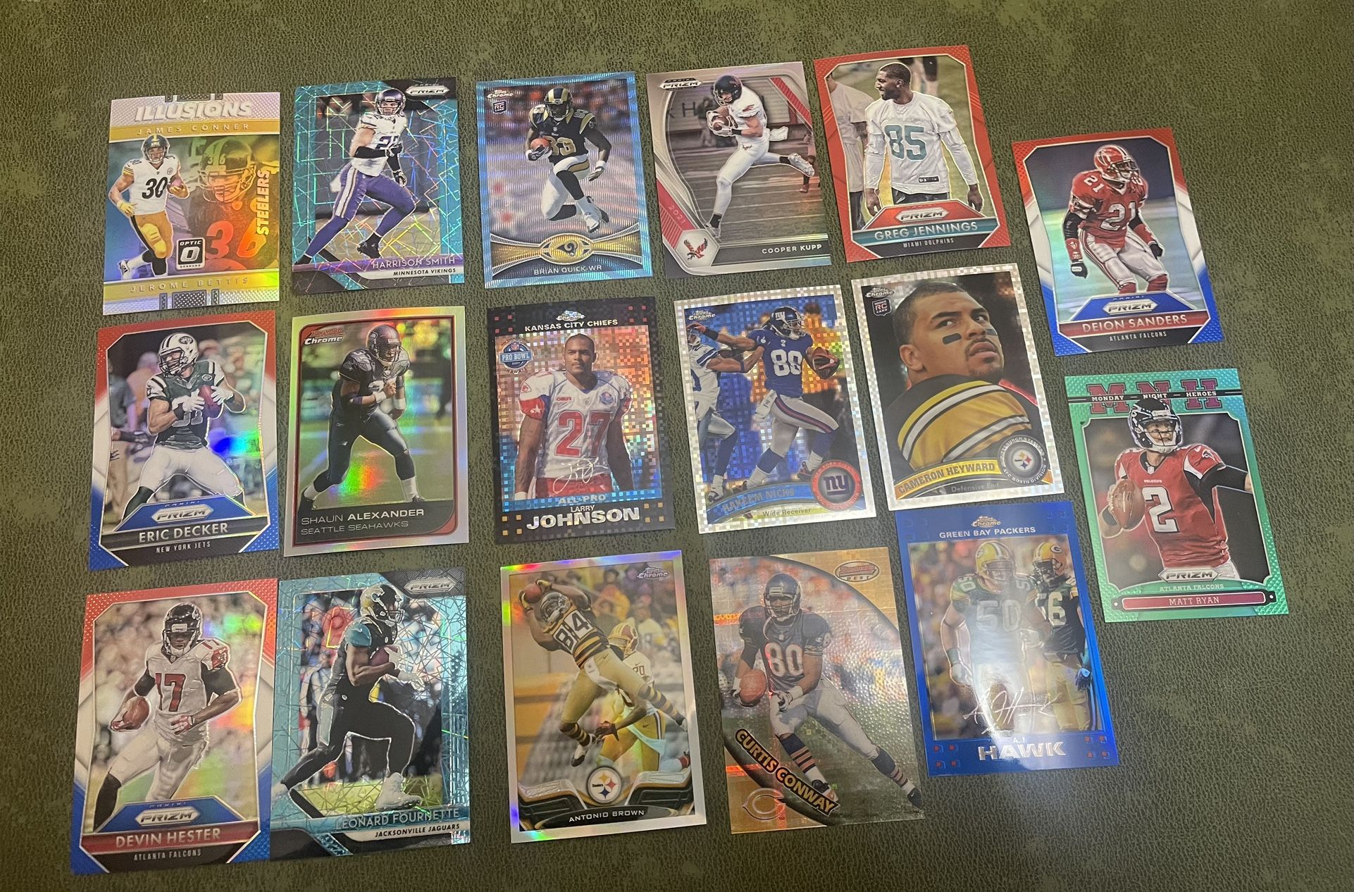 Lot Of 17 Prizm/Refractors NFL Insert Cards