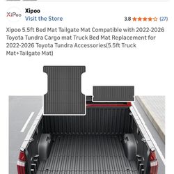Xipoo 5.5ft Bed Mat Tailgate Mat Compatible with 2022-2026 Toyota Tundra Cargo mat Truck Bed Mat Replacement for 2022-2026 Toyota Tundra Accessories(5