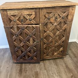 Rustic Wooden Wine Cabinet / Storage Console