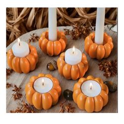 New Pumpkin Candle Holders For Tapers Or Tealights