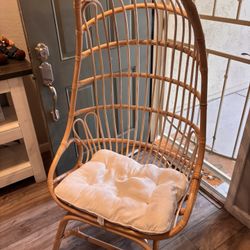 Natural Rattan Fallon Cocoon Chair with Cushion