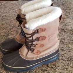 Sorel Caribou Bighorn Leather Snow Boots Mens 8, Retail 180