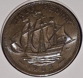 1963 Great Britain Half Penny Coin