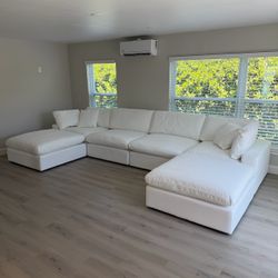 New White Sectional Cloud Couch Sofa