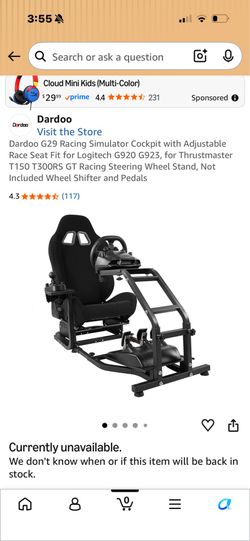 Dardoo G29 Racing Simulator Cockpit with Adjustable Race Seat