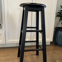 Black Wood Stools (2)