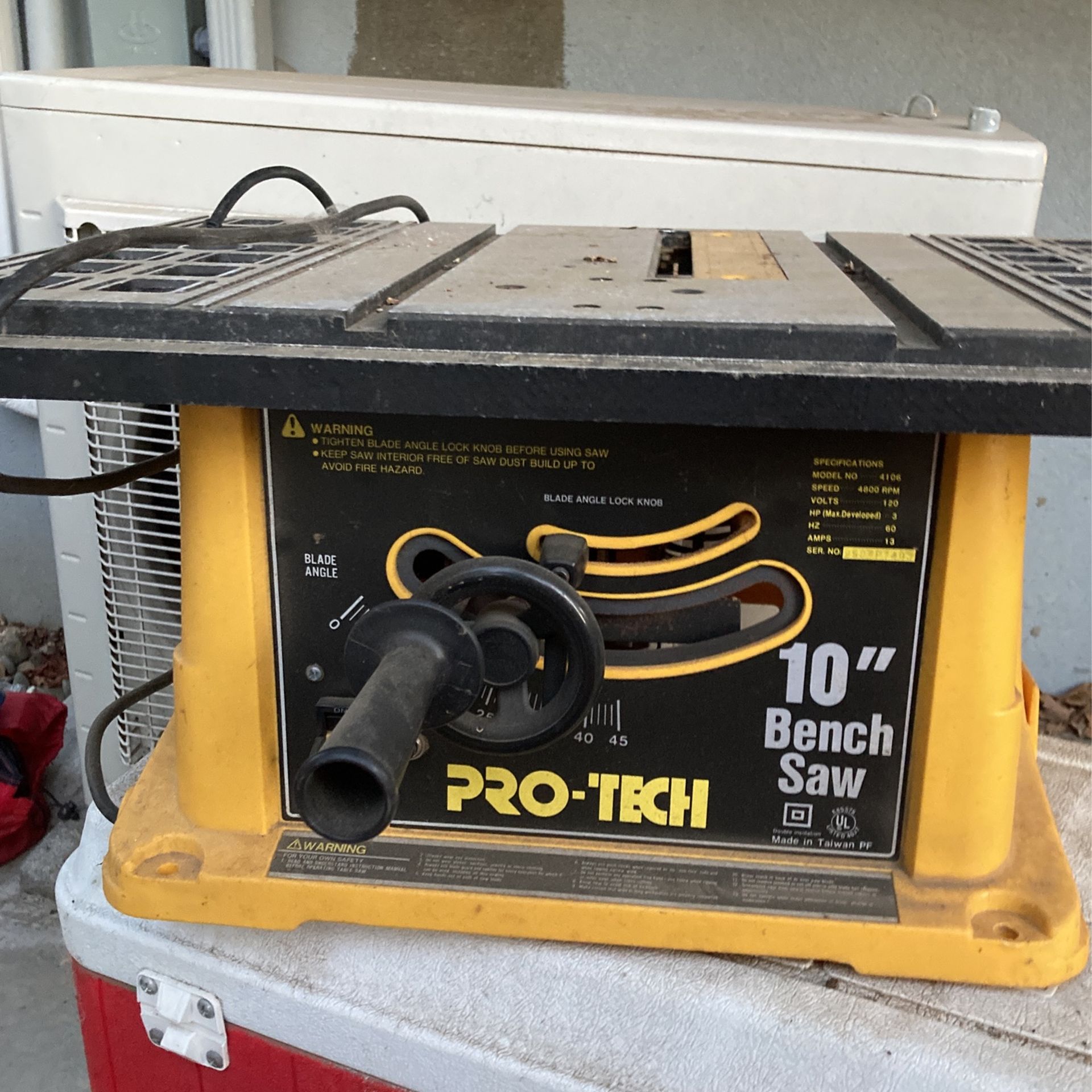 Pro-Tech 10” Bench saw Table saw