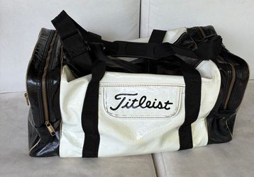 Vintage Titleist Black & White Golf Duffle Weekend Carry Bag