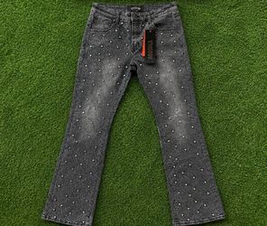 Vicious Rhinestone Flare Jeans