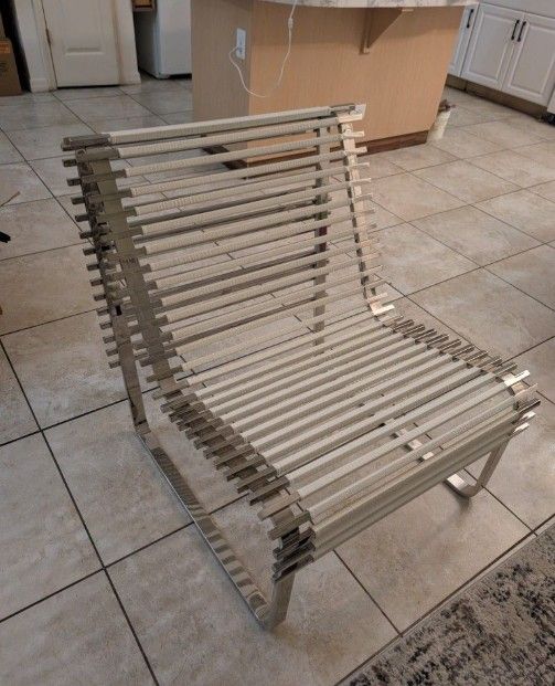 Accent Chair White Leather And Chrome