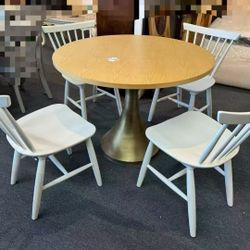40”Five-piece dining table and chair set，$280