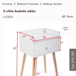 White Midcentury Night Stands