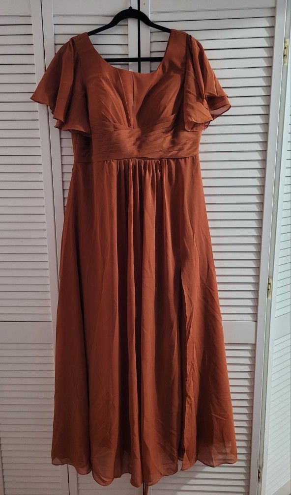 Bridesmaid Dress - Burnt Orange Size 16