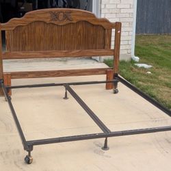 Queen headboard and bedframe