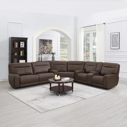 Costco Atlas 3-piece Leather Power Reclining Sectional with Power Headrests $2150