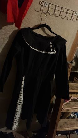 Vintage 1950s style A line black and white polka dot vintage style Halloween