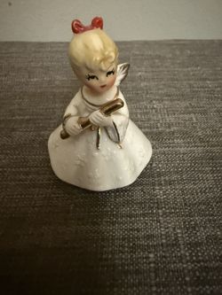 Vintage Napco Snowflake Angel w/Flute MCM Christmas Girl Figurine