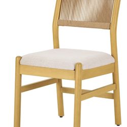 Better Homes & Gardens Lillian Fluted Dining Chairs 2 Pack, Pine and Cream