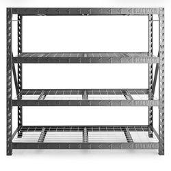4-Tier Welded Steel Garage Storage Shelving (77 in. W x 72 in. H x 24 in. D) 2000  pounds per shelf