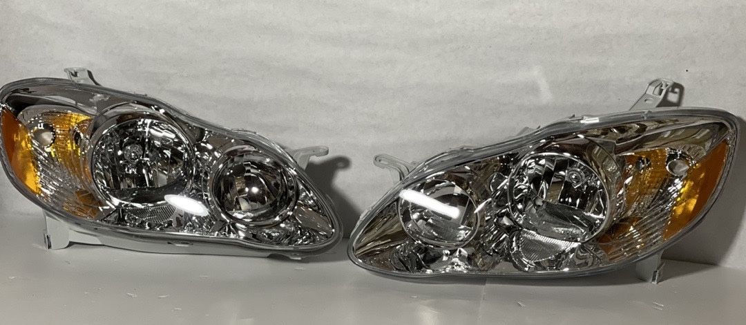 Chrome Housing Amber Corner Headlights Replacement For 03-08 Corolla