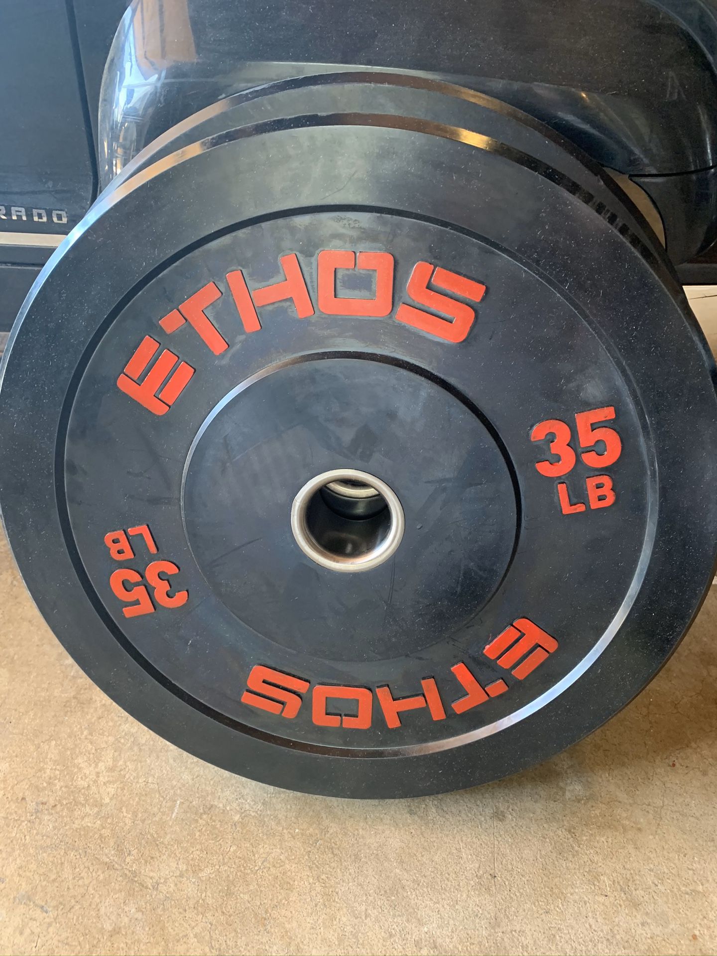 Brand new bumper plates 35s and 25s