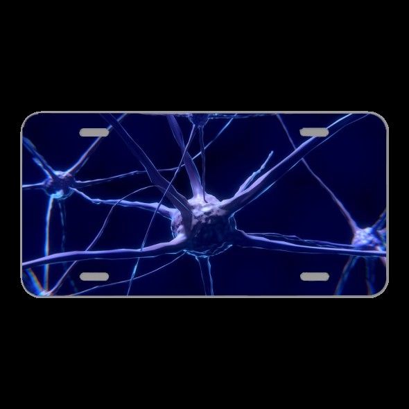 License Plate Novelty Car Front Nerve Cell Neuron Brain Neurons