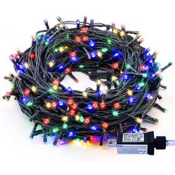 Christmas String Lights - 320 LEDs 35m/115ft Memory Function 8 Modes End-to-End Plug in Outdoor Waterproof Decorative Fairy Twinkle Indoor Xmas Tree L