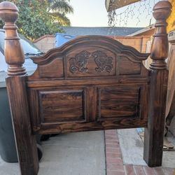 Victorian Style Wooden Bed.   HEAVY/ SOLID