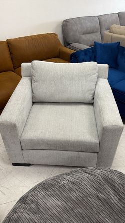 Light Gray Fabric Accent Chair