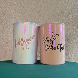 Iridescent Makeup Brush Holders 