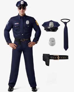 Men's Police Officer Halloween Costume Set