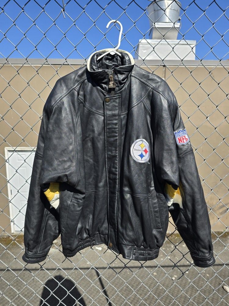 Vintage starter leather Pittsburgh steelers Jacket Sz Large