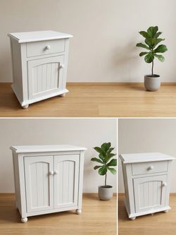 White Wooden Nightstands (3)