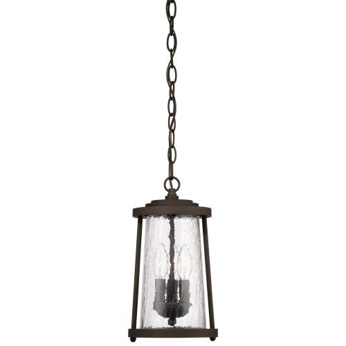 Minka Lavery 71224-143 Chain Hung Oil Rubbed Bronze Light With Crackeled Glass