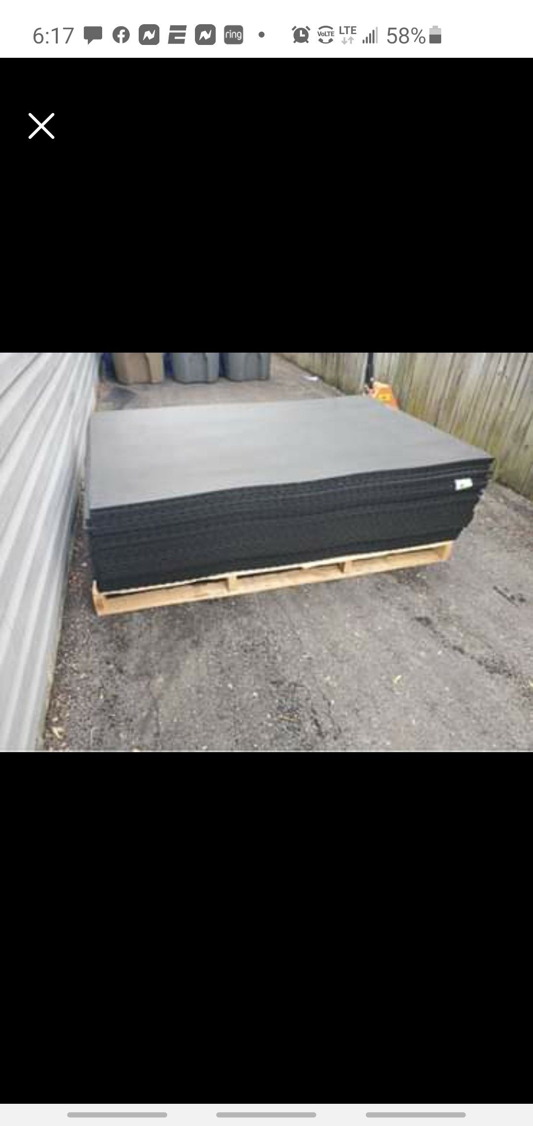 Brand new 4x6 and 3/4 inch rubber gym floor mats