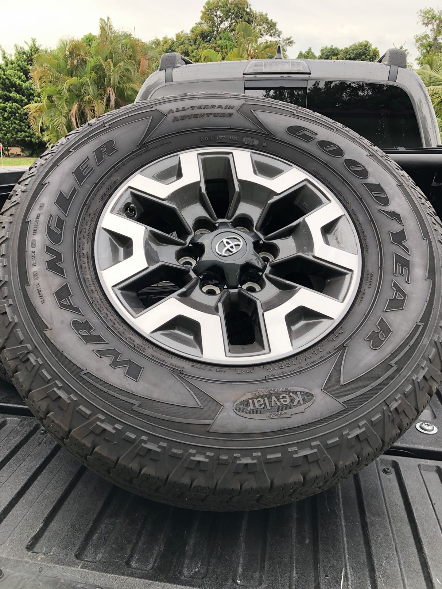 2021 Toyota Tacoma TRD Off-Road OEM Wheels/Rims With 265/70R16 Goodyear  Wrangler All-Terrian Adventure Kevlar Tires for Sale in North Miami Beach,  FL - OfferUp