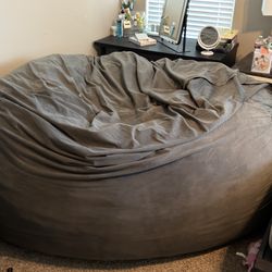 Large Grey Bean Bag
