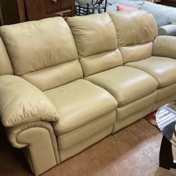 Leather Double Recliner Couch 