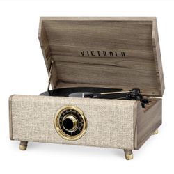 Victrola 4 - In 1 Highland Bluetooth Record Player With 3 Speed Turntable With FM - Beige