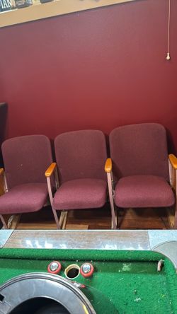 Vintage Purple Theater Seats - Row of 3 - Unique Home Decor