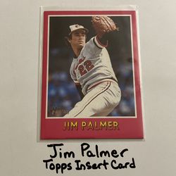Jim Palmer Baltimore Orioles Hall of Fame Pitcher Topps Short Print Insert Card. 