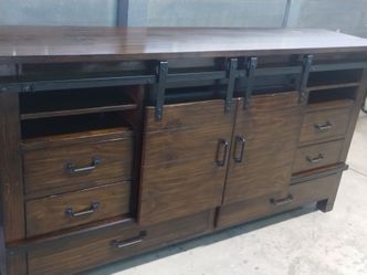 Beautiful TV entertainment center with fireplace plece