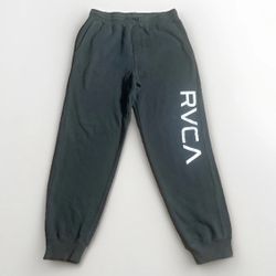 RVCA Joggers Kids Large Black Light Comfortable Drawstring Leg Logo Tapered