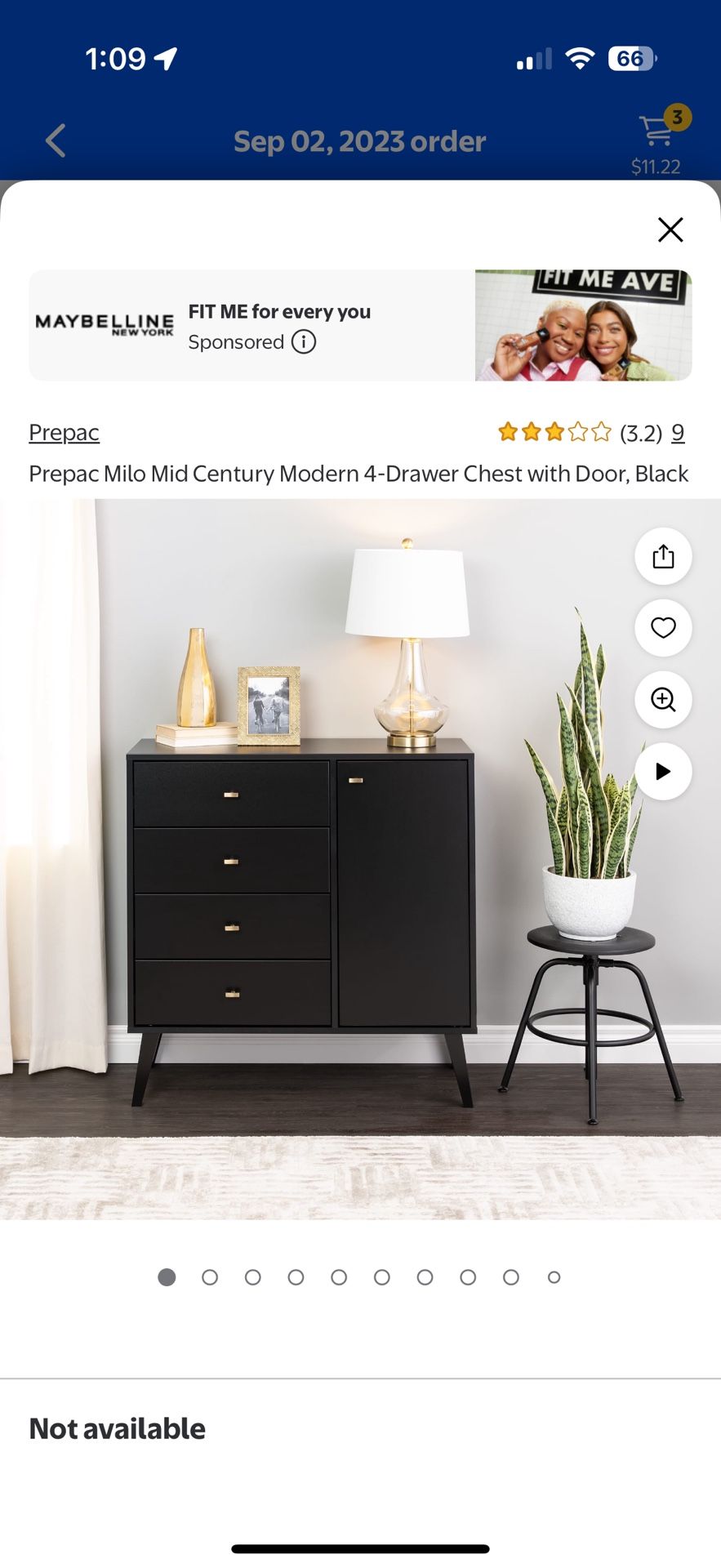 prepac milo mid century modern dresser Prepac Milo Mid-Century 6 Drawer Wooden Dresser, 16" x 52.25" x 33",  Brown/White
