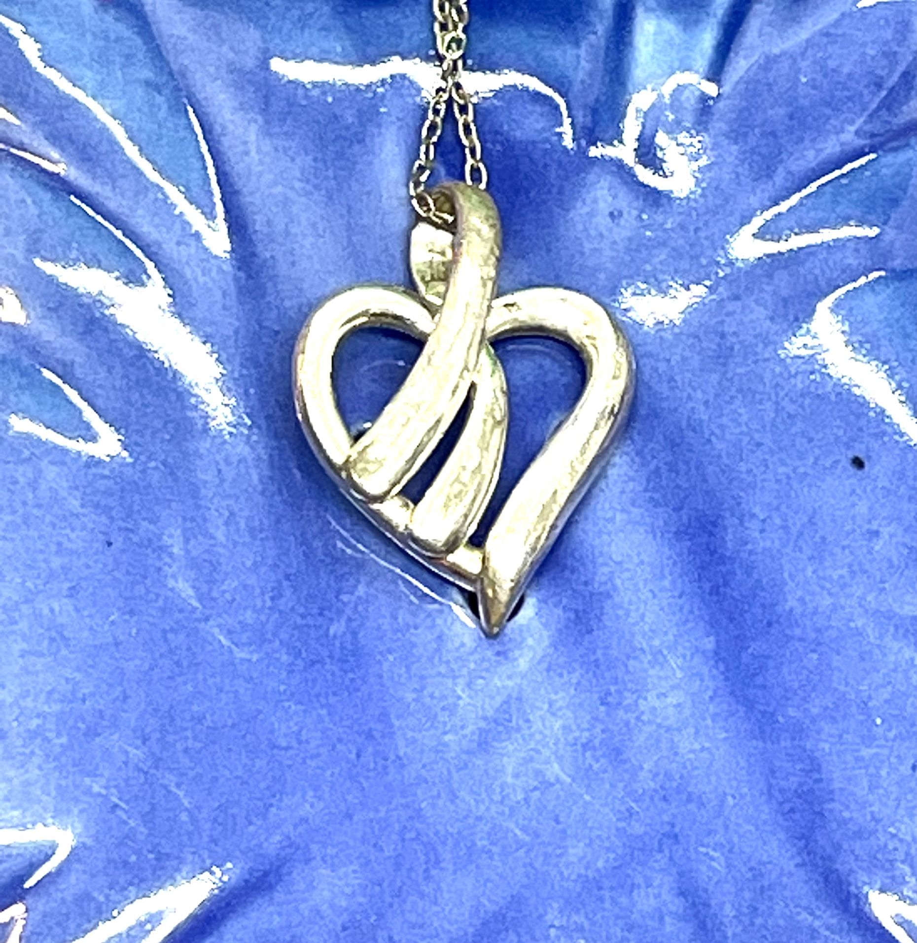 Sterling Silver Designer Heart Necklace