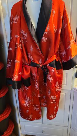 Reversable Kimono Robe Red/blk Size Large