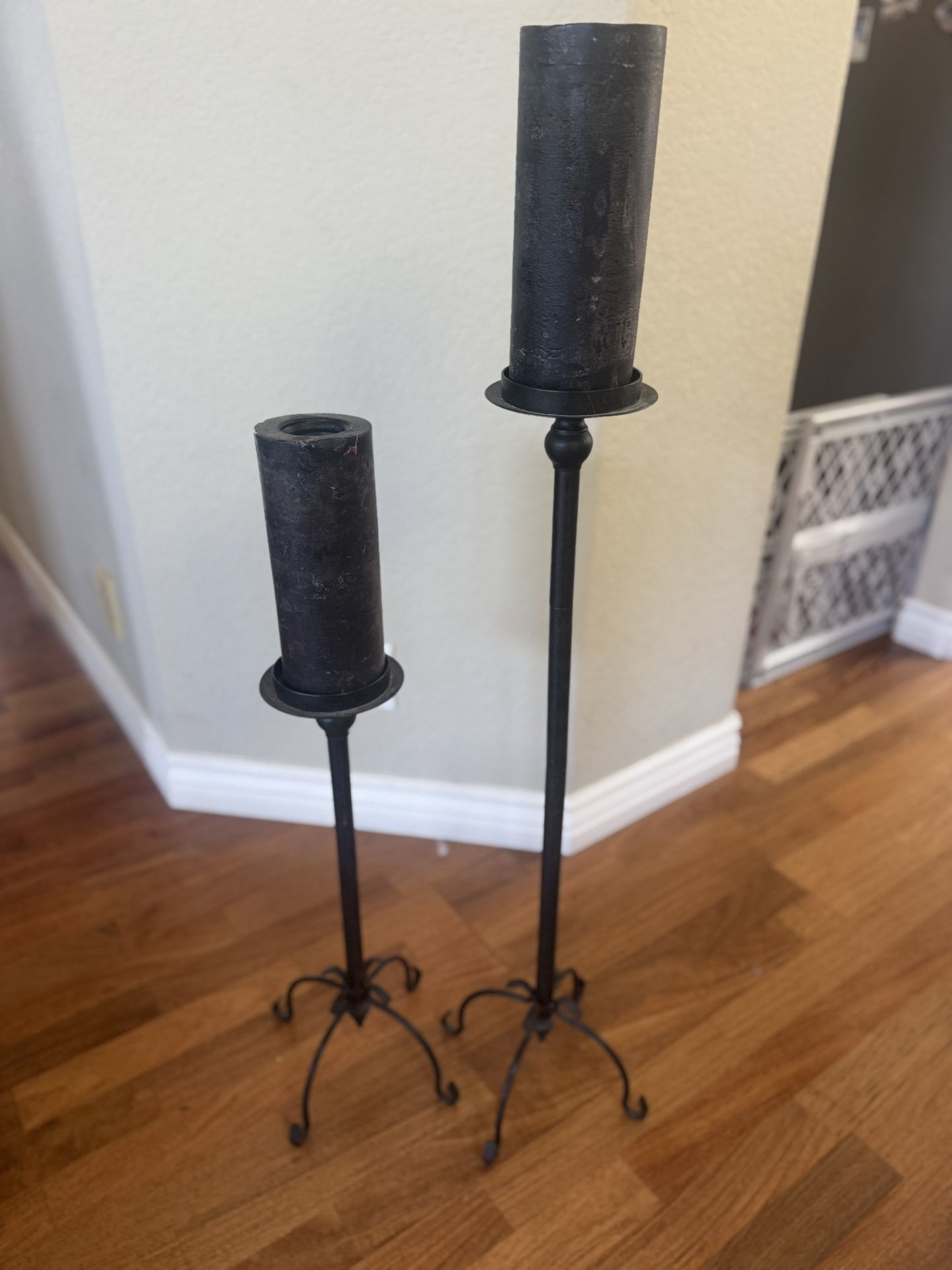 Black Floor Candle Holders