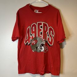 Vtg 90s Men’s 49ers NFL Football Jersey T Shirt Single Stitch Made USA Large